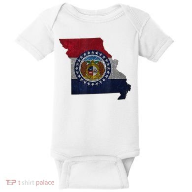 Missouri Map Flag State Distressed Baby Bodysuit