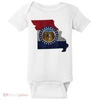 Missouri Map Flag State Distressed Baby Bodysuit thumb 0