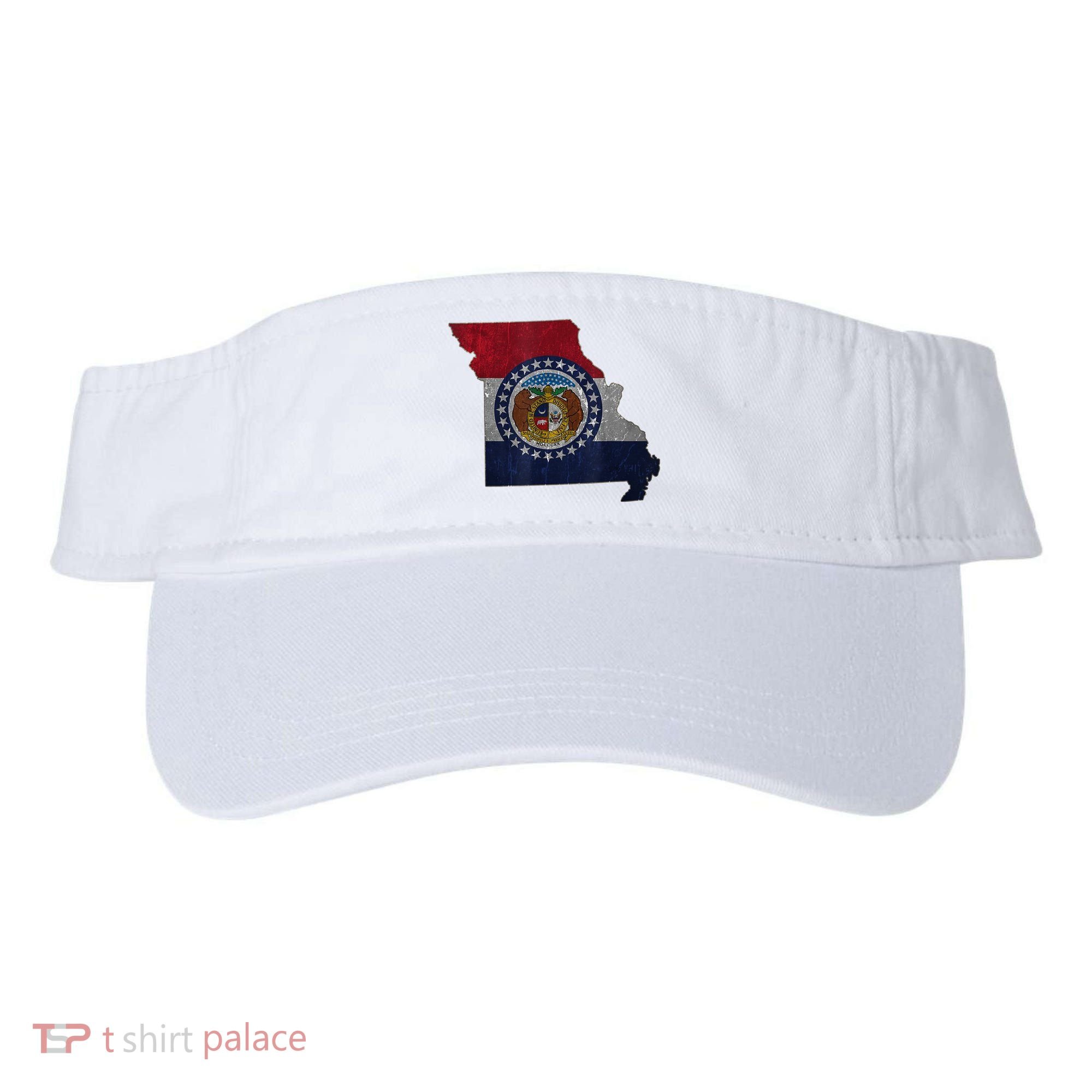 Missouri Map Flag State Distressed Visor
