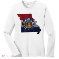 Missouri Map Flag State Distressed Women's Long Sleeve Shirt thumb 0