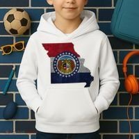 Missouri Map Flag State Distressed Kids Hoodie thumb 2
