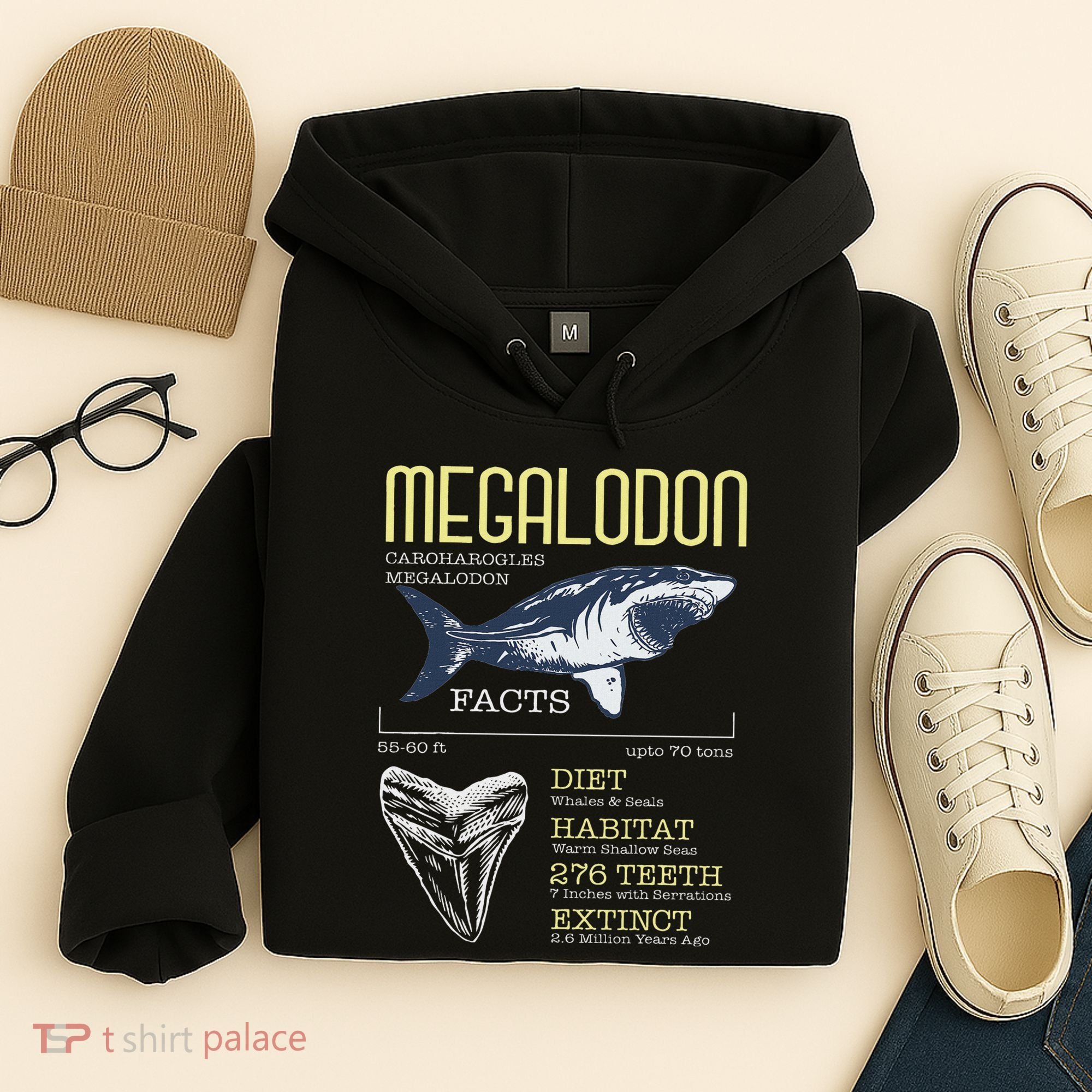 Megalodon Meg Facts Funny Shark Lover Hoodie