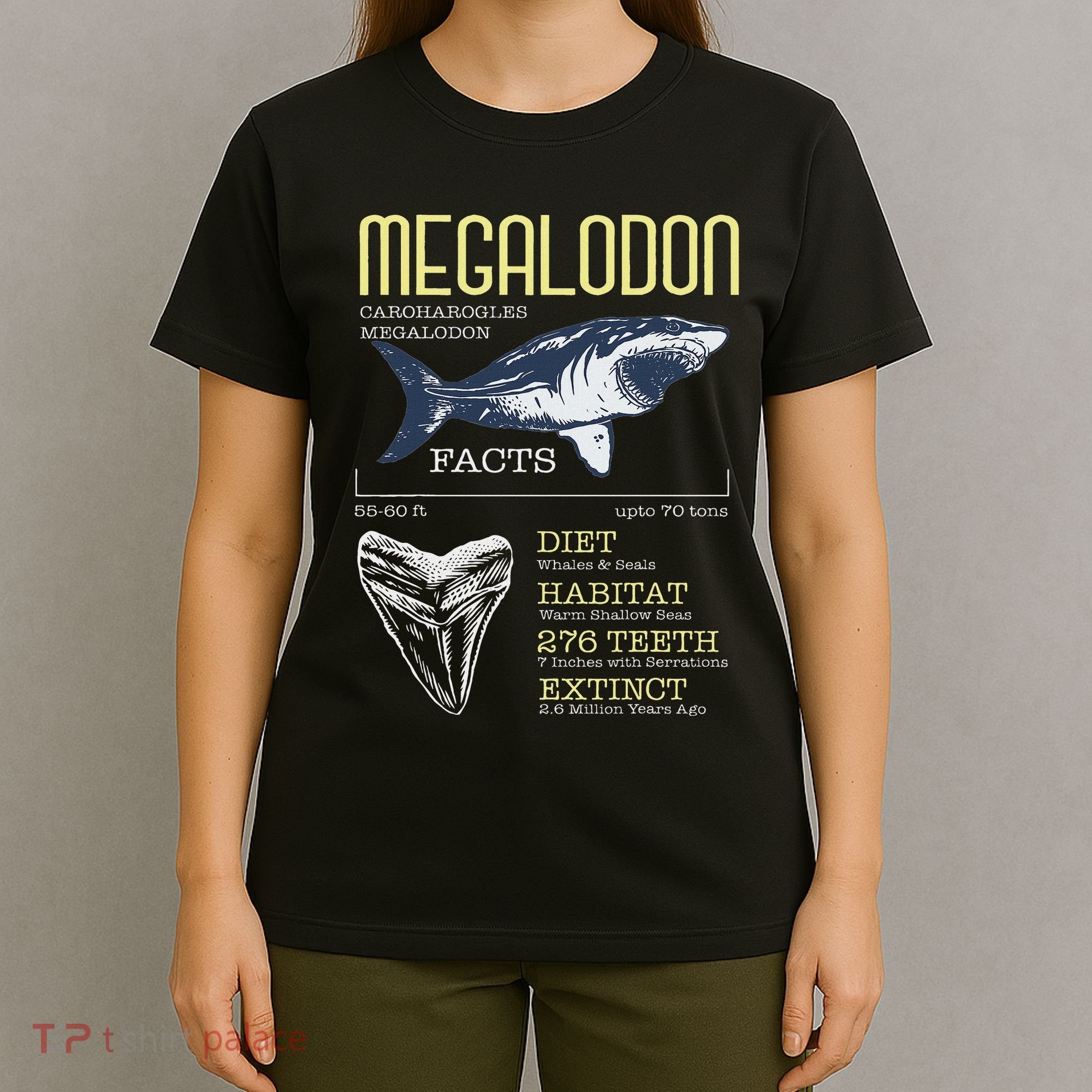 Megalodon Meg Facts Funny Shark Lover T-Shirt