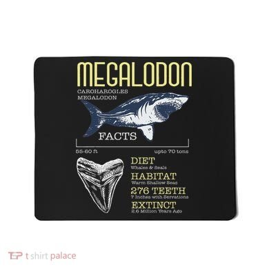 Megalodon Meg Facts Funny Shark Lover Mousepad