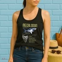 Megalodon Meg Facts Funny Shark Lover Women's Tank Top thumb 2