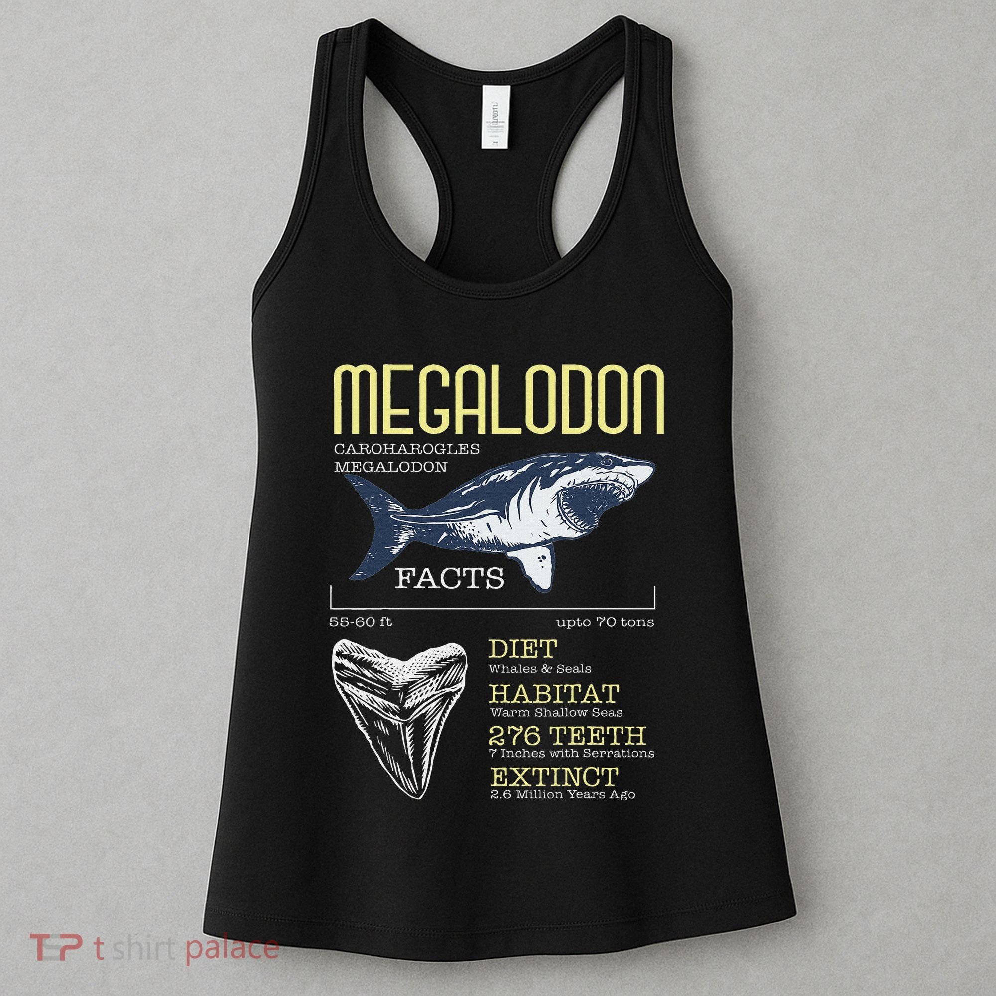 Megalodon Meg Facts Funny Shark Lover Women's Tank Top