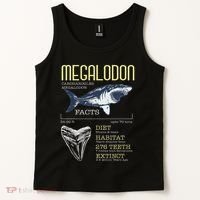 Megalodon Meg Facts Funny Shark Lover Tank Top thumb 2