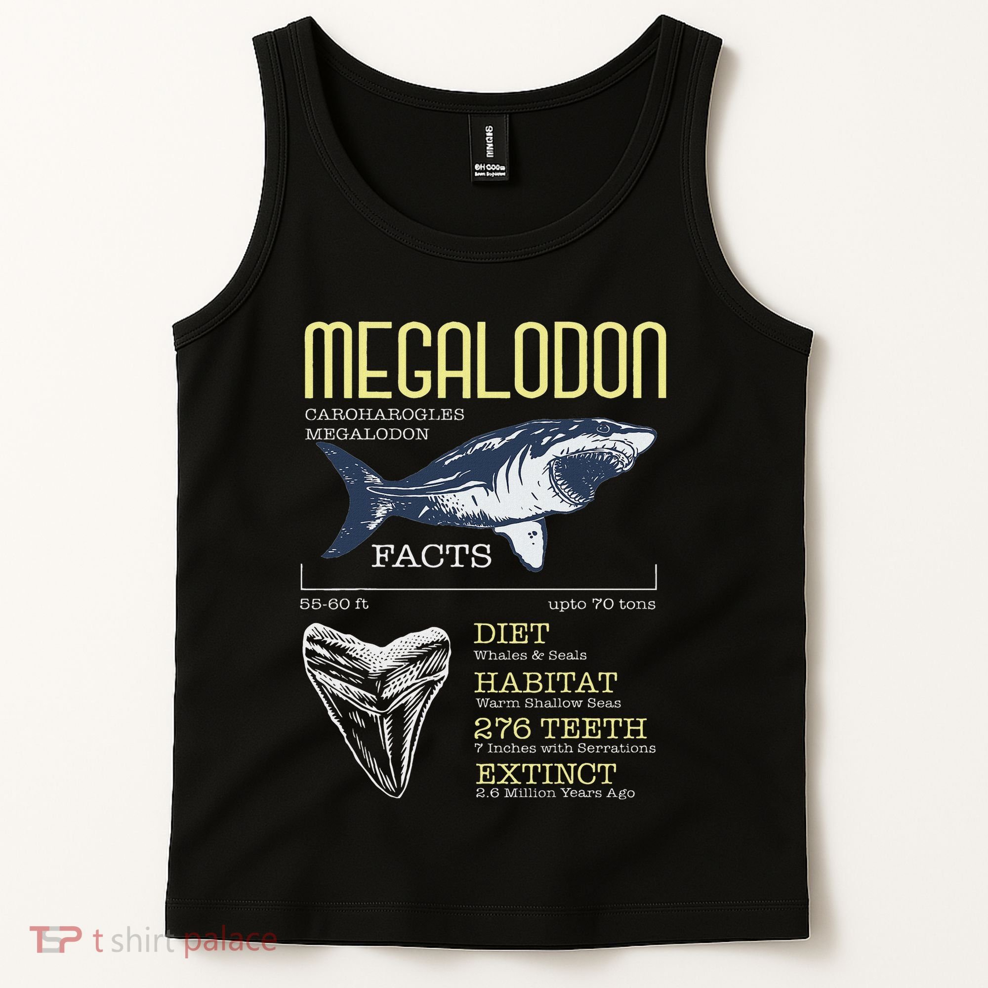 Megalodon Meg Facts Funny Shark Lover Tank Top