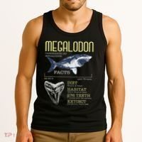 Megalodon Meg Facts Funny Shark Lover Tank Top thumb 3