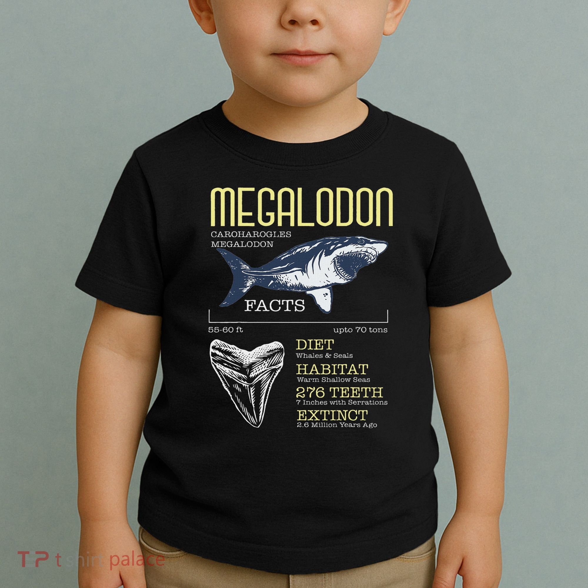 Megalodon Meg Facts Funny Shark Lover Toddler T-Shirt