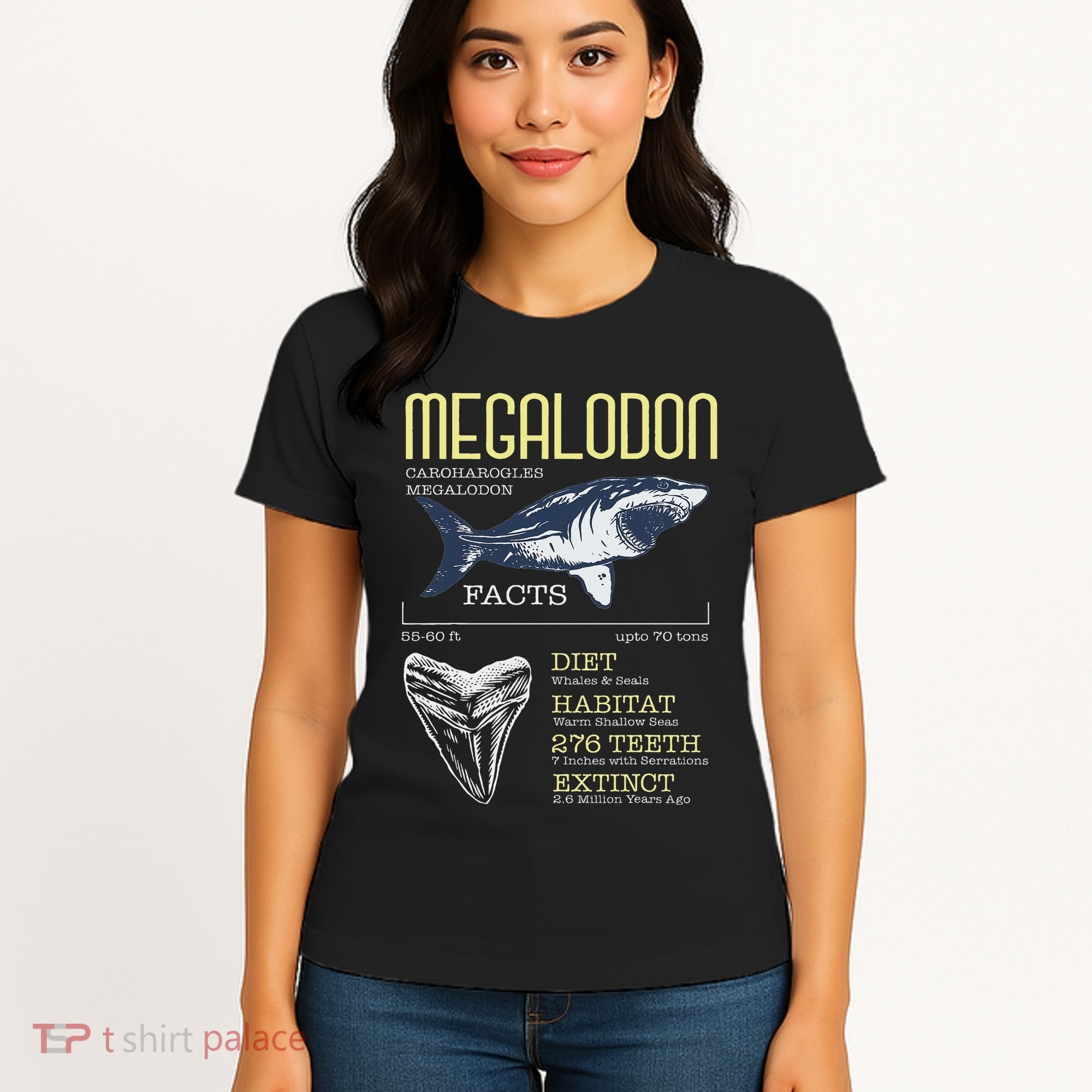 Megalodon Meg Facts Funny Shark Lover Women's T-Shirt