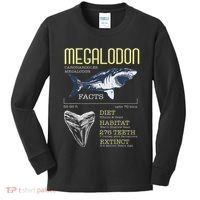 Megalodon Meg Facts Funny Shark Lover Kids Long Sleeve Shirt thumb 0