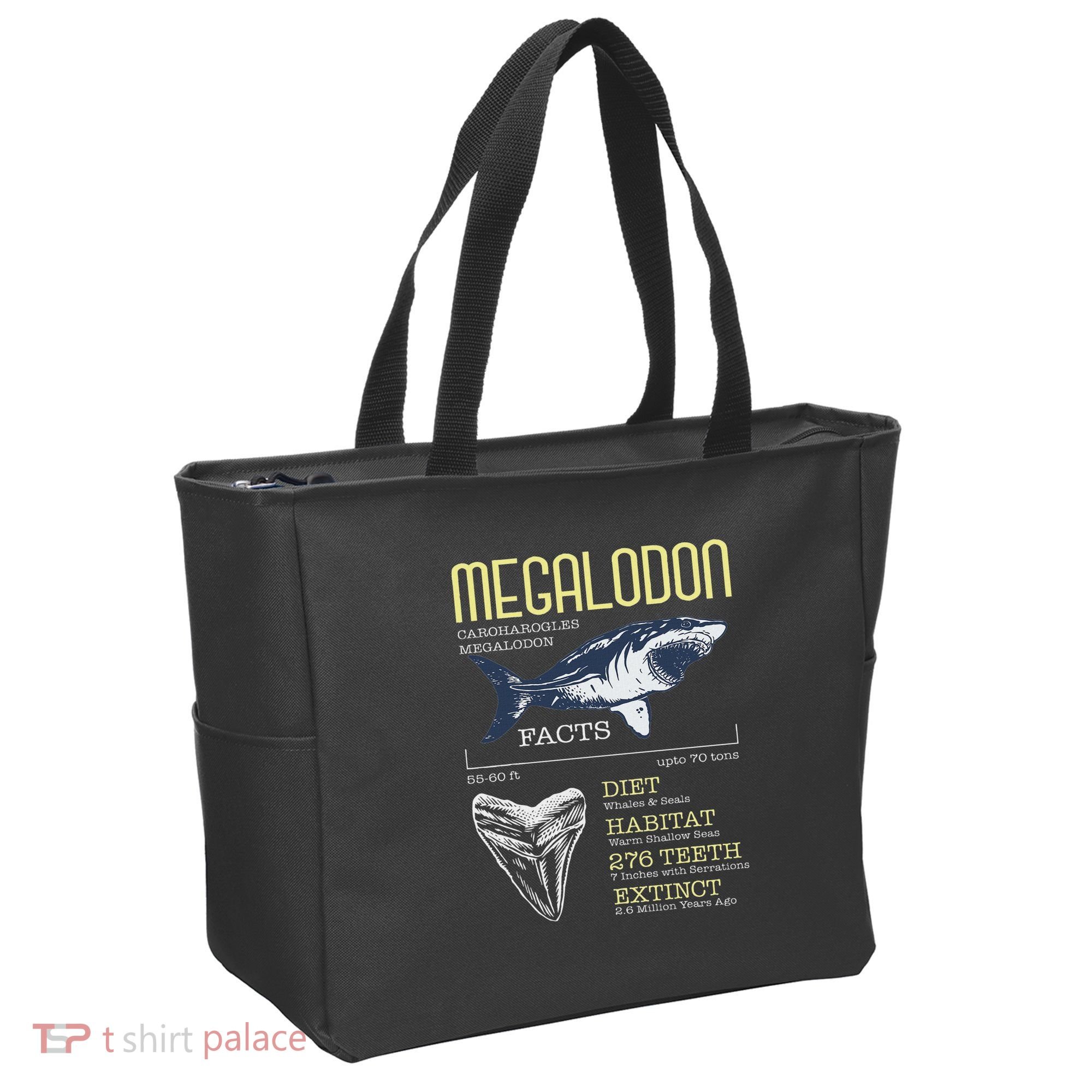 Megalodon Meg Facts Funny Shark Lover Tote Bag