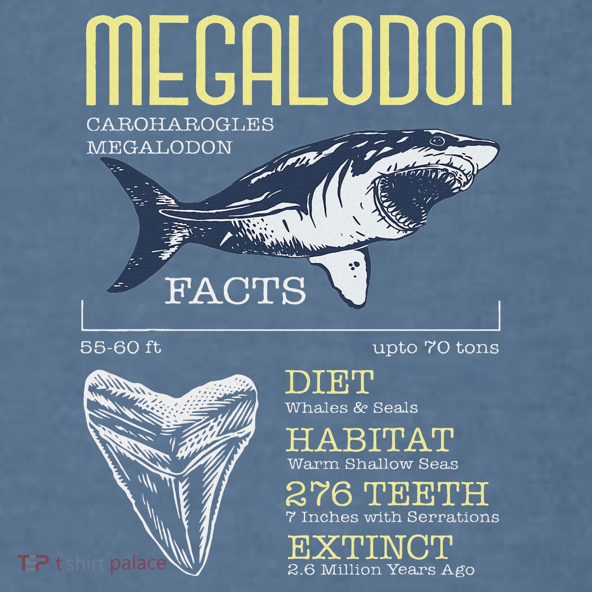 Megalodon Meg Facts Funny Shark Lover Garment-Dyed Sweatshirt