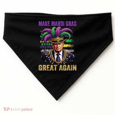 Make Mardi Gras Great Again Funny Mardi Gras Trump USA-Made Doggie Bandana