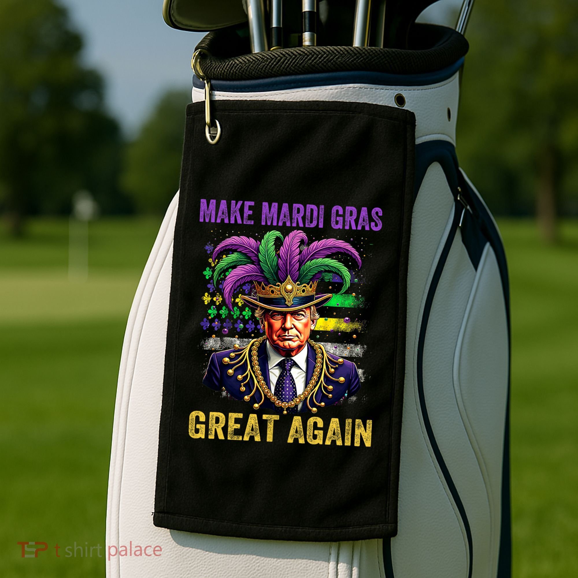 Make Mardi Gras Great Again Funny Mardi Gras Trump Golf Towel