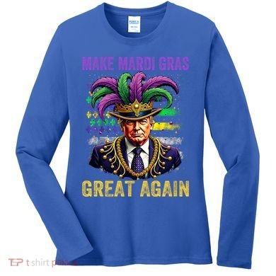 Make Mardi Gras Great Again Funny Mardi Gras Trump Women's Long Sleeve Shirt