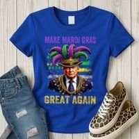 Make Mardi Gras Great Again Funny Mardi Gras Trump Women's T-Shirt thumb 3