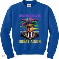 Make Mardi Gras Great Again Funny Mardi Gras Trump Kids Sweatshirt thumb 0