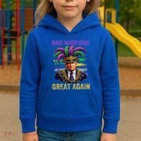 Make Mardi Gras Great Again Funny Mardi Gras Trump Kids Hoodie thumb 3