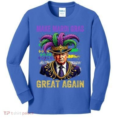Make Mardi Gras Great Again Funny Mardi Gras Trump Kids Long Sleeve Shirt