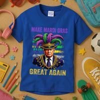 Make Mardi Gras Great Again Funny Mardi Gras Trump Kids T-Shirt thumb 3