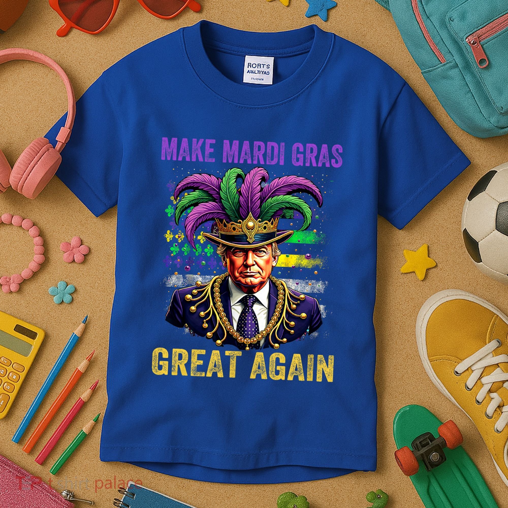 Make Mardi Gras Great Again Funny Mardi Gras Trump Kids T-Shirt