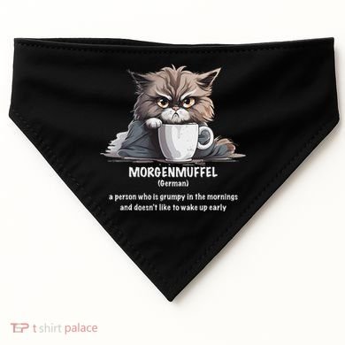 Morgenmuffel Morning Grouch Cute Grumpy In Morning Cat Wake USA-Made Doggie Bandana