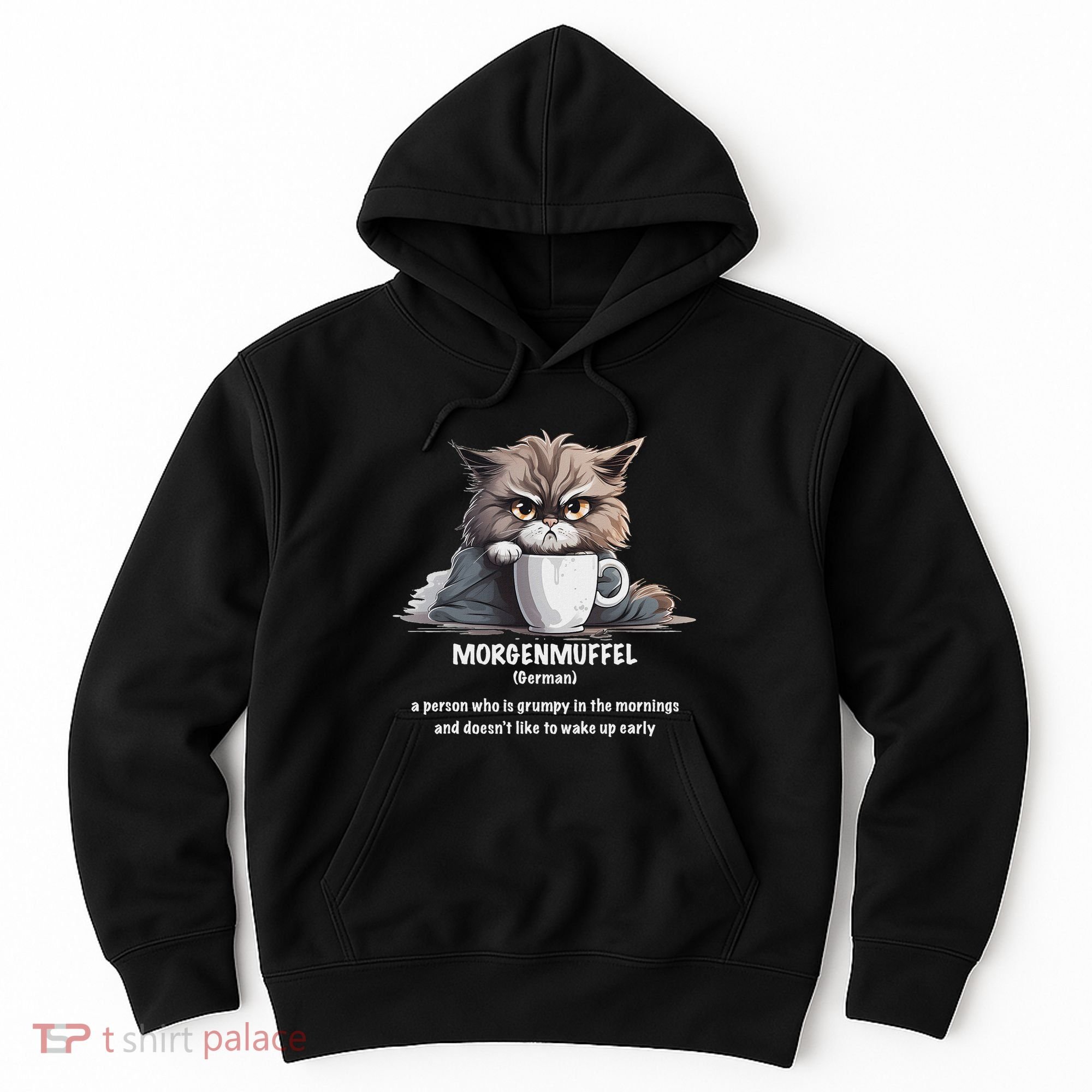 Morgenmuffel Morning Grouch Cute Grumpy In Morning Cat Wake Hoodie