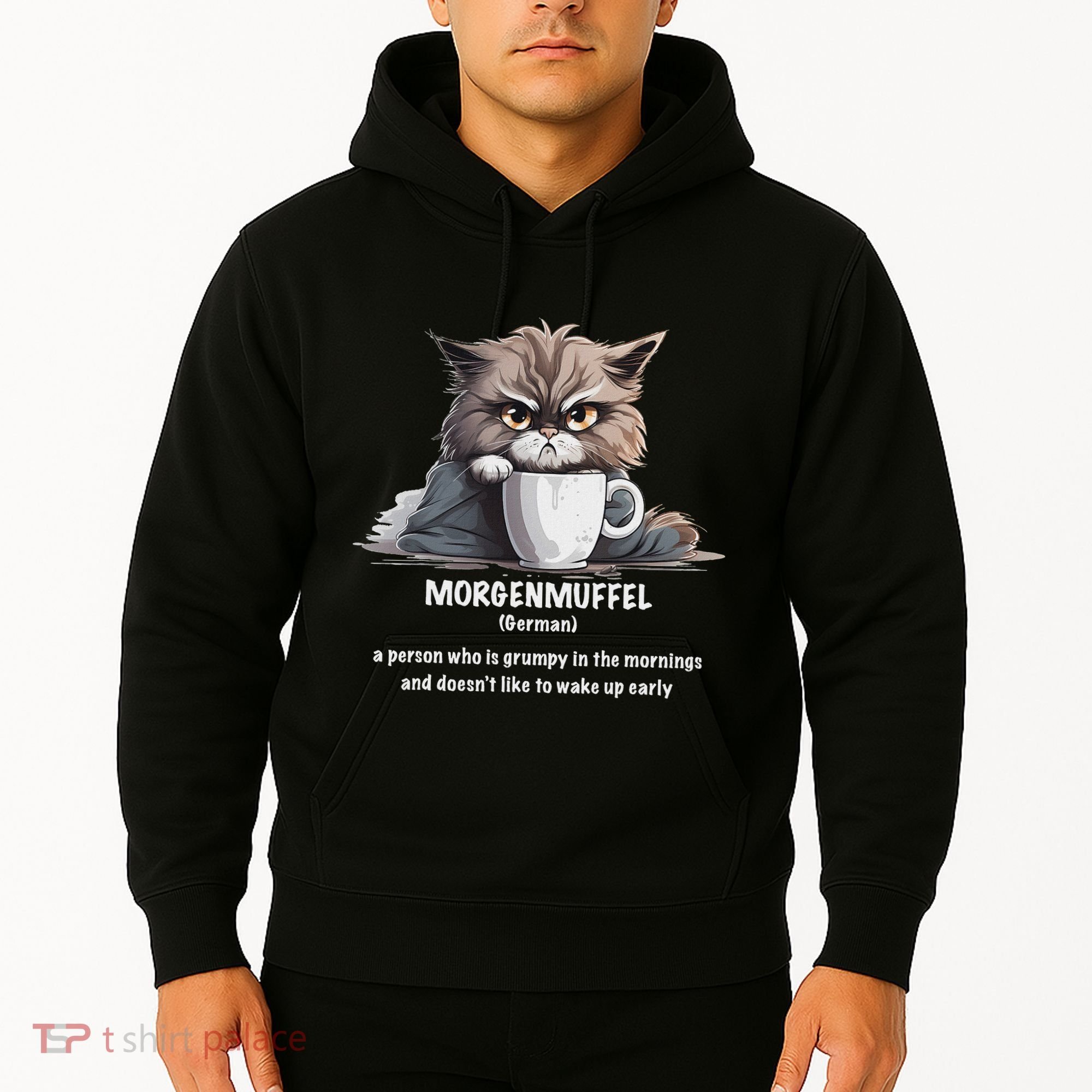 Morgenmuffel Morning Grouch Cute Grumpy In Morning Cat Wake Hoodie