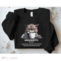 Morgenmuffel Morning Grouch Cute Grumpy In Morning Cat Wake Sweatshirt thumb 2