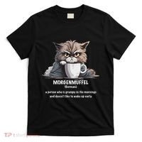 Morgenmuffel Morning Grouch Cute Grumpy In Morning Cat Wake T-Shirt thumb 0