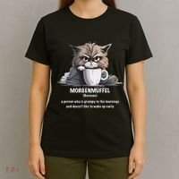 Morgenmuffel Morning Grouch Cute Grumpy In Morning Cat Wake T-Shirt thumb 4