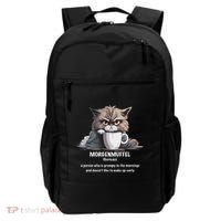 Morgenmuffel Morning Grouch Cute Grumpy In Morning Cat Wake Backpack thumb 0