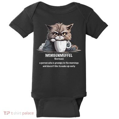 Morgenmuffel Morning Grouch Cute Grumpy In Morning Cat Wake Baby Bodysuit