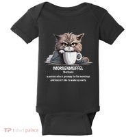 Morgenmuffel Morning Grouch Cute Grumpy In Morning Cat Wake Baby Bodysuit thumb 0