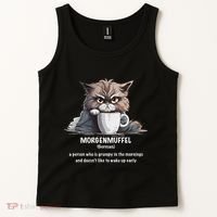 Morgenmuffel Morning Grouch Cute Grumpy In Morning Cat Wake Tank Top thumb 2