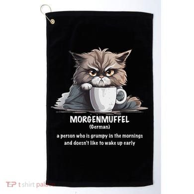Morgenmuffel Morning Grouch Cute Grumpy In Morning Cat Wake Golf Towel