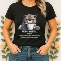 Morgenmuffel Morning Grouch Cute Grumpy In Morning Cat Wake Women's T-Shirt thumb 2