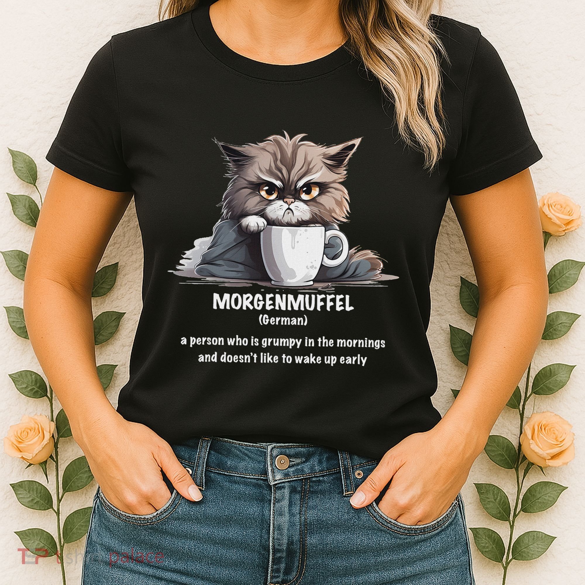Morgenmuffel Morning Grouch Cute Grumpy In Morning Cat Wake Women's T-Shirt