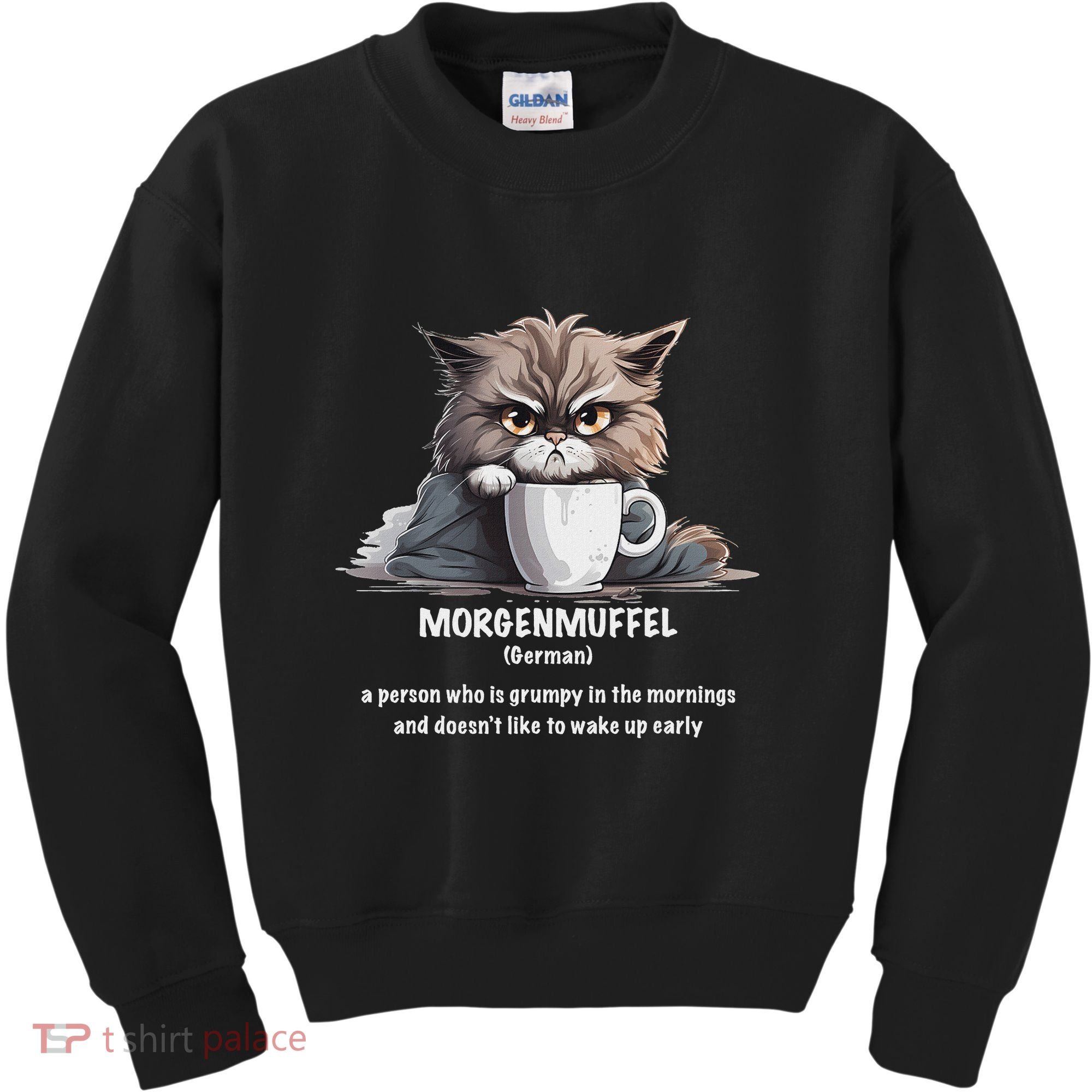Morgenmuffel Morning Grouch Cute Grumpy In Morning Cat Wake Kids Sweatshirt