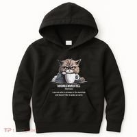 Morgenmuffel Morning Grouch Cute Grumpy In Morning Cat Wake Kids Hoodie thumb 0