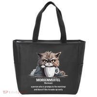 Morgenmuffel Morning Grouch Cute Grumpy In Morning Cat Wake Tote Bag thumb 0