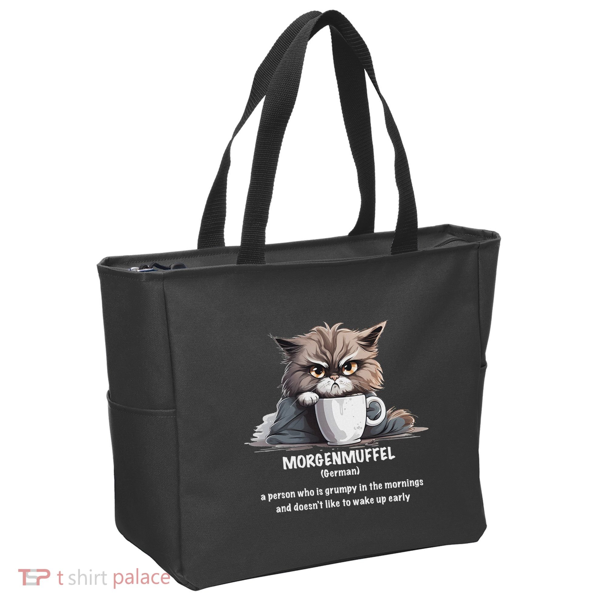 Morgenmuffel Morning Grouch Cute Grumpy In Morning Cat Wake Tote Bag