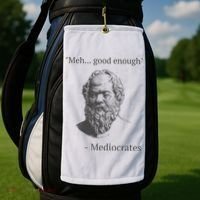Mediocrates Meh Good Enough Sarcasm Golf Towel thumb 2
