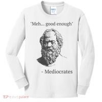 Mediocrates Meh Good Enough Sarcasm Kids Long Sleeve Shirt thumb 0
