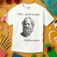 Mediocrates Meh Good Enough Sarcasm Kids T-Shirt thumb 3