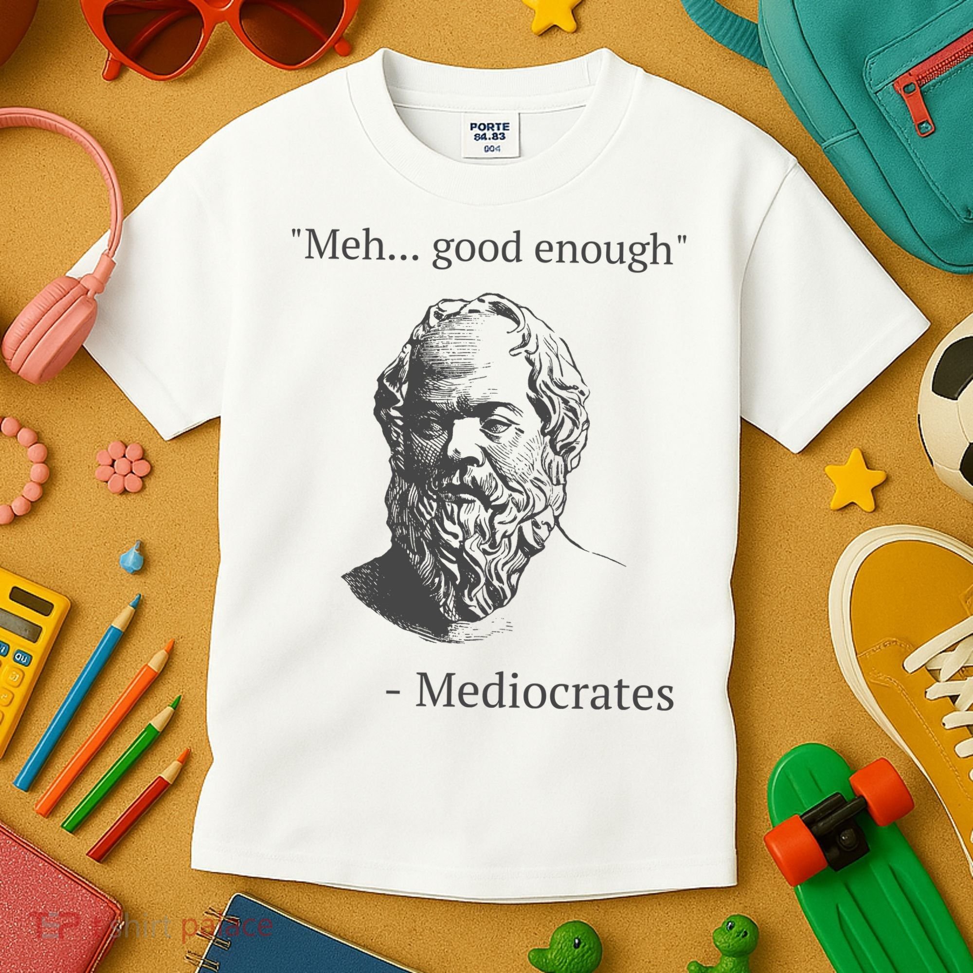 Mediocrates Meh Good Enough Sarcasm Kids T-Shirt