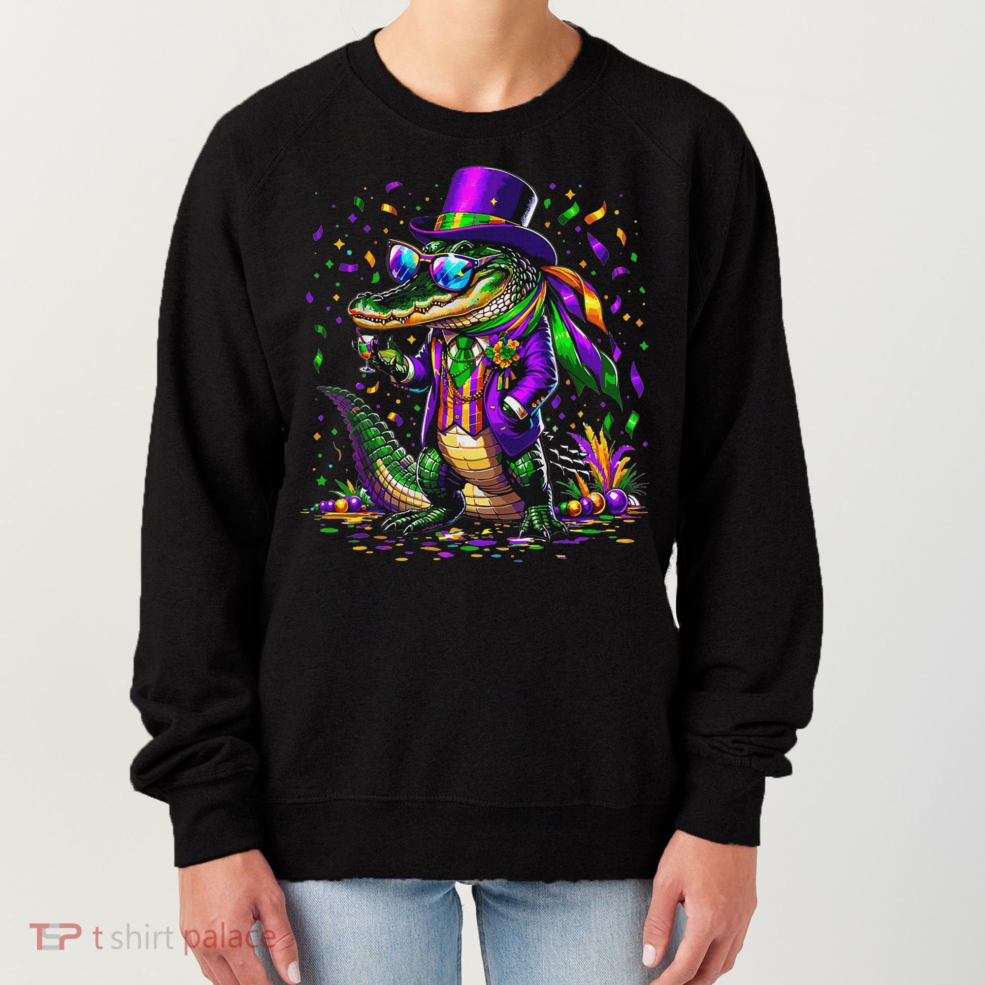 Mardigator Mardi Gras Alligator Costume Women's Sweatshirt