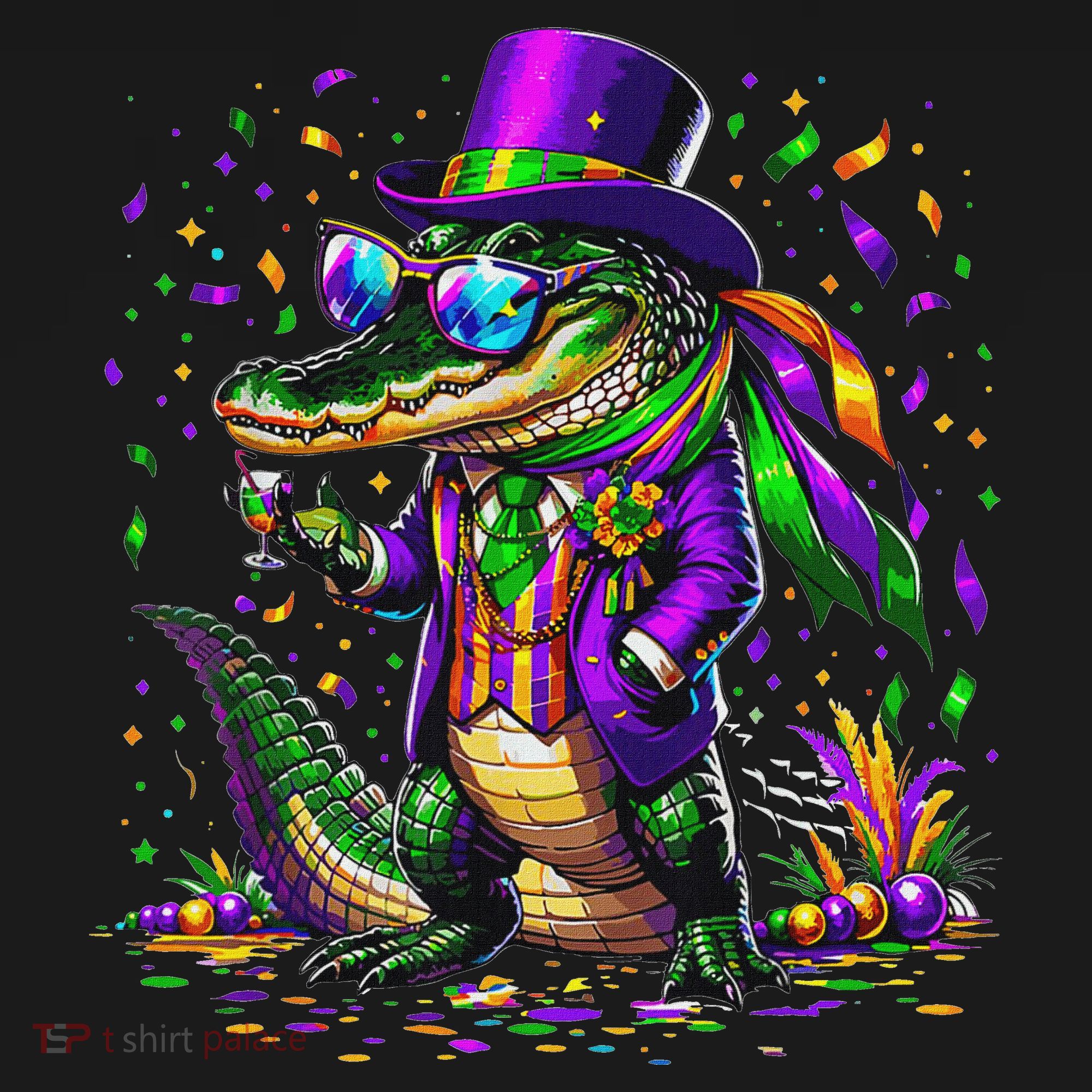 Mardigator Mardi Gras Alligator Costume Doggie Tank
